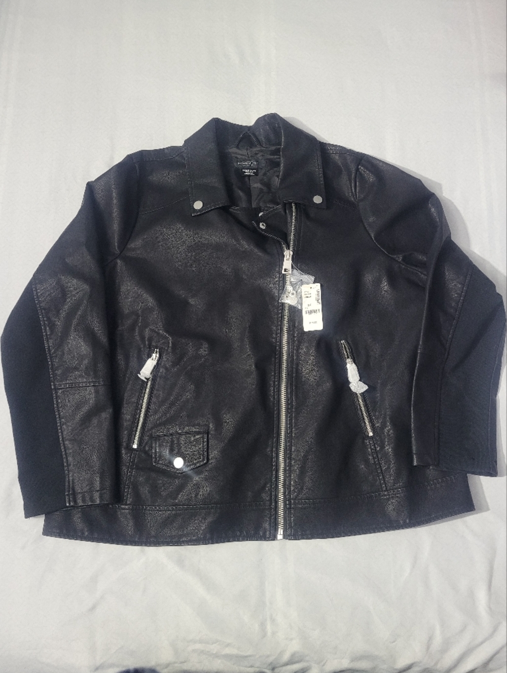 Ladies Black Faux Leather Jacket NWT